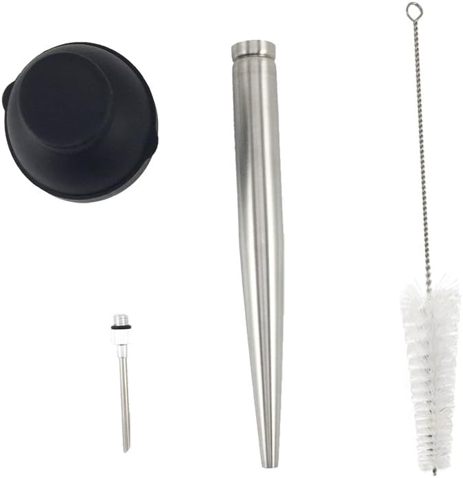 Stainless Steel Turkey Baster Food Grade High Temperature Resistant Silicone Oil Injector Marinades Ball Syringe Needle and Brush Easy to Clean