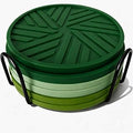 Silicone Coasters Set of 6 with Unique and Modern Patterns for Table Decor - Perfect for Outdoors and Coffee Table Protection- st patrics Day accesories Green Sage