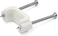 StarTech.com 100 Pack Cable Clips with Nails - Two Steel Nails - Reusable Nail-in Clamps - Brick/Drywall Cable Fasteners - Ethernet Cord/AV/Coax Cable - Mounting Cable Tacks - White - TAA (CBMDNMCC1)