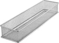 YBM HOME Silver Mesh Drawer Cabinet and or Shelf Organizer Bins, School Supply Holder Office Desktop Organizer Basket (1, 3x15x2 Inch)
