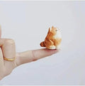Small Hand Carved Wooden Orange Cat Figurine – 1.4" Cute Handmade Tabby Cat Statue for Desk & Home Decor, Collectible Wood Animal Gift for Cat Lovers