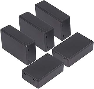 Zulkit 5Pcs Project Boxes ABS Plastic Electrical Project Case Power Junction Box Black 3.15 x 1.97 x 1.02 inch (80 x 50 x 26 mm)