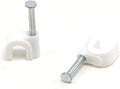 THE CIMPLE CO Single Coaxial Cable Clips 1/4 in - Indoor/Outdoor Cable Fasteners for Coax, Ethernet, CAT, Wires, and Tubing - Wire Clips with Nails 1/4 Inch (6mm) - 50 PCS, White