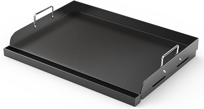 Griddle for Gas Grill, 17" x13” Universal Griddle Flat Top Plate with Removable Handles for Charcoal/Gas Stove, Nonstick Coating Cooking Griddle Plate Insert for Camping, Tailgating, Parties