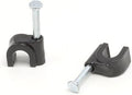 THE CIMPLE CO Single Coaxial Cable Clips 1/4 in - Indoor/Outdoor Cable Fasteners for Coax, Ethernet, CAT, Wires, and Tubing - Wire Clips with Nails 1/4 Inch (6mm) - 100 PCS, Black