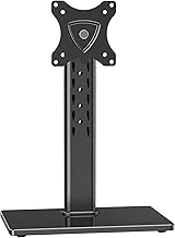 Single Monitor Stand Fits Max 32 inch Computer Screen, Free-Standing Desk Stand Hold up to 17.6lbs, Monitor Mount with Height Adjustment, Swivel, Tilt, Rotation, VESA Mount 75/100mm