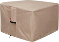 [2026 Upgraded]SheeChung Fire Pit Cover Square 44"L x 44"W x 24"H,Heavy Duty 600D Waterproof Outdoor Firepit Cover,Fit for 40/42/44 Inch Propane Firepit Table,Gas Fire Pit Table Covers with Drawstring