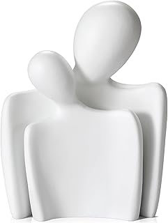 Flytime Love Couple Statue-8 Inch, Suitable for Home Modern Art Decor Sculpture Placed in TV Stand, Living Room, Bookshelf, Bedroom for Valentine's Day, Wedding, Anniversary (White)