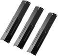 Outspark Universal Replacement Heavy Duty Adjustable Porcelain Steel Heat Plate Shield,Heat Tent,Flavorizer Bar,Burner Cover,Flame Tamer for Gas Grill, Extends from 11.75" up to 21" L (3-Pack)