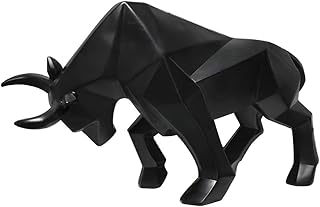 ASNOMY Polyresin Bull Figurine Home Decor, Abstract Sculptures, Originality Home Decoration Furnishing Animal Ornament, Geometric Surface Statues Home Decor Ornament
