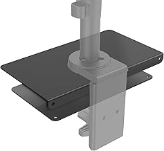 WALI Monitor Mount Reinforcement Plate for Thin, Glass, and Other Fragile Table Tops, with Most Monitor Bracket Grommet C Clamp Installation (CGRP-B), Black