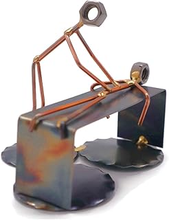 Massage Therapist - Handmade Metal Figurine - Hand Welded Metal Art and Recycled Metal Sculptures - Unique Desk Accessories, Medical Office Decor, & Massage Therapist Gifts