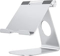 OMOTON Tablet Stand Holder Adjustable, T1 Desktop Aluminum Tablet Dock Cradle Compatible with iPad Air/Mini, iPad 10.2/9.7, iPad Pro 11/12.9/13, Samsung Tab and More Up to 13 inch, Silver