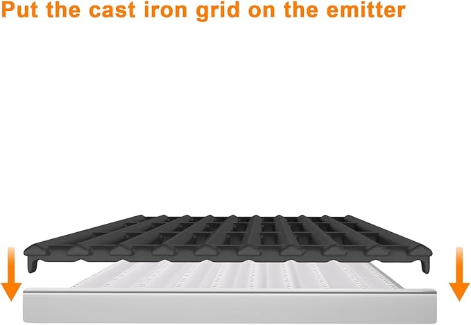 Outspark Cooking Grid Grates and Emitter Plates Replacement Parts for Charbroil TRU-Infrared Grills 3 4 Burner 463241314 433243911 463210011 463210312 G515-4700-W1, G515-4800-W1,Cast Iron