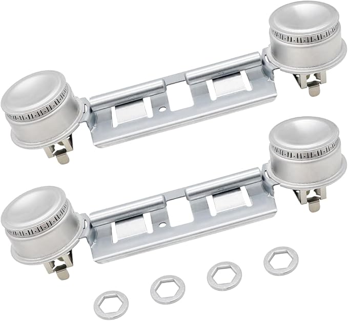 Double Burner Assembly WB16K10026 WB29K17 Double Stove Top Double Surface Burner Kit Replacement Compatible with General Electric Hot.point Gas Stove Range Assembly(2pack) by AMI PARTS