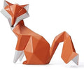 HAUCOZE Fox Statue Figurine Modern Animal Sculpture Home Decor Geometric Art Gift for Shelf Desk Living Room 8.0 Inch