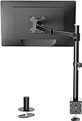 WALI Single Monitor Mount, Single Monitor Arm Desk Mount, Up to 32 inch Ultrawide, Regular Screens up to 27 inches, 22lbs, Adjustable Mount with C-CLAMP for Home Office Application(M001), Black