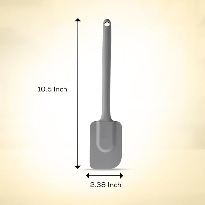 Mrs. Anderson’s Baking Silicone Spatula, Flexible And Nonstick, One-Piece Design, Gray, For Mixing, Folding, Scraping, Baking, And Cooking