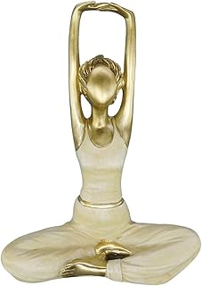 Artgenius Abstract Female Yoga Figurine, Decorative Girl Yoga Statue,Resin Women Yoga Pose Figurine Decor for Home,Mindfulness Gifts for Yoga Lovers (Arm Up)