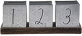 Rae Dunn Decorative Pencil Cup – Galvanized Steel Desktop Stationary Holder - 3 Compartment Organizer for Pens, Office, Home and Art Supplies - 1 2 3 Print by Designstyles
