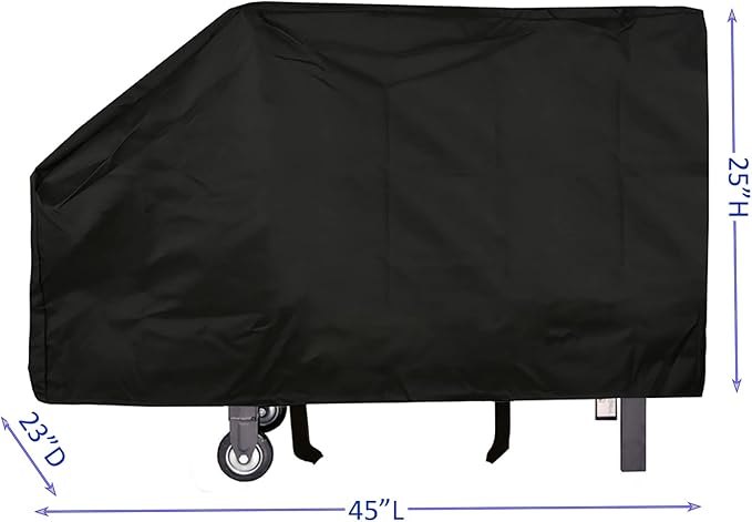 Waterproof BBQ Grill Cover, 600D Heavy Duty Polyester, UV & Snow Resistant, Fits for Blackstone 28 Inch Griddle & Camp Chef Flat Top Grill, 45" W x 23" D x 25" H, with Buckle Straps
