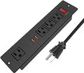 20W USB C Recessed Power Strip, Fast Charge Flush Mount Furniture Outlets,Built in Mountable Power Plug for Desk Tabletop Cabinet Drawer Nightstand Black