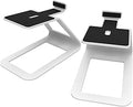 Kanto SE4 Elevated Desktop Speaker Stands for Medium Bookshelf Speakers & Mid-Size 3”-4” Studio Monitors | 5.6” Tall | Supports 9 lbs | Damping 2.0 mm Silicone Padding | ¼”-20 Mounting | Pair | White