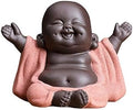 Kingzhuo Ceramic Little Cute Baby Buddha Statue Monk Figurine Buddha Figurines Home Decor Creative Baby Crafts Dolls Ornaments Gift Delicate Ceramic Arts and Crafts (Red)