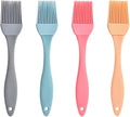 Silicone Oil Brush 4PCS Household Pouring Pastry Brush with Removable Head for Kitchen Cooking Baking Grilling Sauce Butter Marinade Blue Gray Pink Apricot
