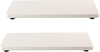 NiuYichee 2 Pcs Water Absorbing Stone Trays, Kitchen/Bathroom Sink Soap Dish, Diatomite Tray Used for Hand Soap & Cosmetic Bottles in The Modern Home, 3.15" W x 8.7" L, White