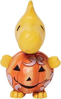 Enesco Peanuts by Jim Shore Halloween Collection Woodstock Dressed as a Pumpkin Miniature Figurine- Resin Hand Crafted Painted Collectible Peanuts Snoopy Mini Figurines Home Decor Statue, 3.25 Inch