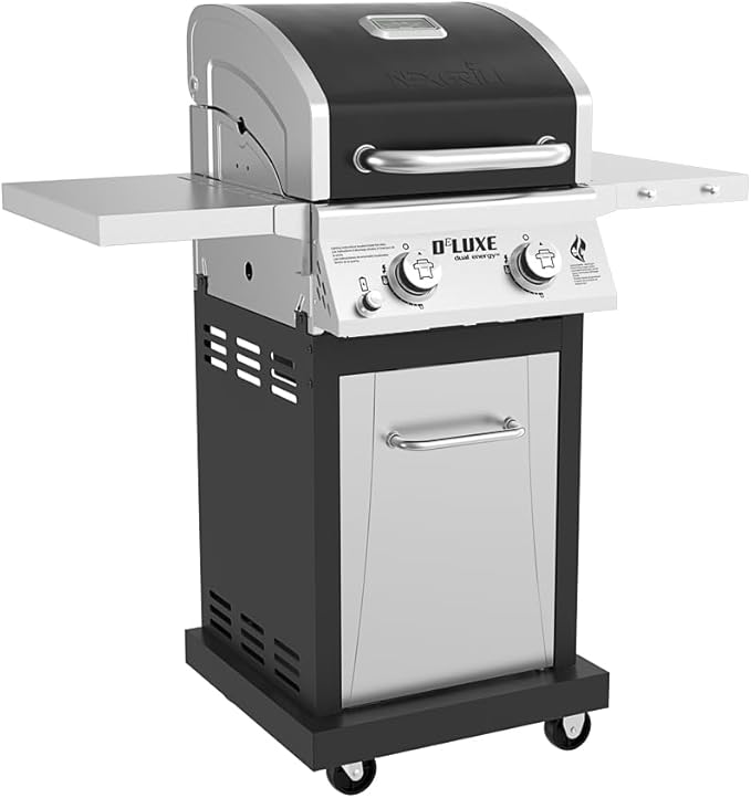 Nexgrill Deluxe 2-Burner Gas Grill with 401 SQ In Grate, 28000 BTUs, Stainless Steel Control Panel & Foldable Side Table, Propane BBQ Grill for Outdoor Cooking, Patios, Backyards and More - 720-0864RA