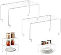 2-Pack Small (10.8x5.3inch) White Stackable Shelf Organizer Rack, Kitchen Shelves Organization for Cabinet, Pantry Organizers and Storage, Wire Shelf Rack, Desk Organizer, Rustproof
