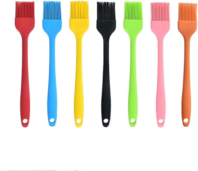 Silicone brush, Oil Brush for BBQ Kitchen Cooking Baking and Grilling (2 PCS,purple&red)