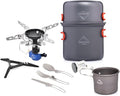 widesea 8PCS Camping Cookware Mess Kit Backpacking Outdoor Lightweight with Pot Pan Tableware