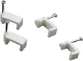 200 PCS 8mm Flat Ethernet Cable Wire Clips Single Coaxial Cable Clamps with Nail for Ethernet Cable Management