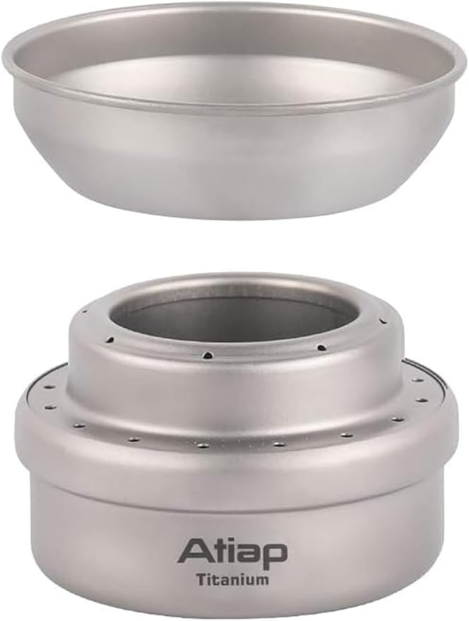 Alcohol Stove with Cover Titanium Portable Camping Backpacking Hiking Stove with Carry Bag (Stove+Cover)