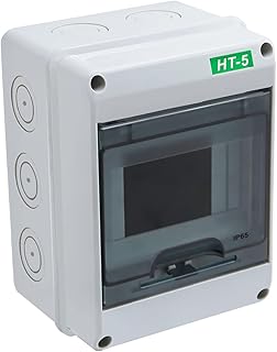 smseace Distribution Protection Box, ABS Plastic Transparent Cover Waterproof Distribution Box IP65, for Indoor Wall Circuit Breaker (5 Way)