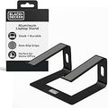 BLACK+DECKER Laptop Stand for Computer Desk, Ergonomic Laptop Stand for Desk, Lap top Riser Compatible with MacBook Notebook, Lap top Holder, Durable Aluminum Computer Riser Accessories, Black