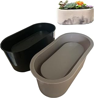 Reusable Oval Silicone Planter Mold, Oval Shape Planter Pot, Silicone Model for Concrete Flower Pots, DIY Succulent Plant Cement, Candle Jar Mold