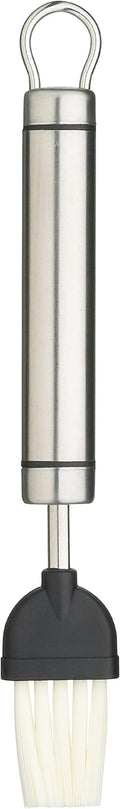 KitchenCraft Professional Nylon Bristle Pastry Brush for Basting and Glazing, Stainless Steel, 20 cm, Silver