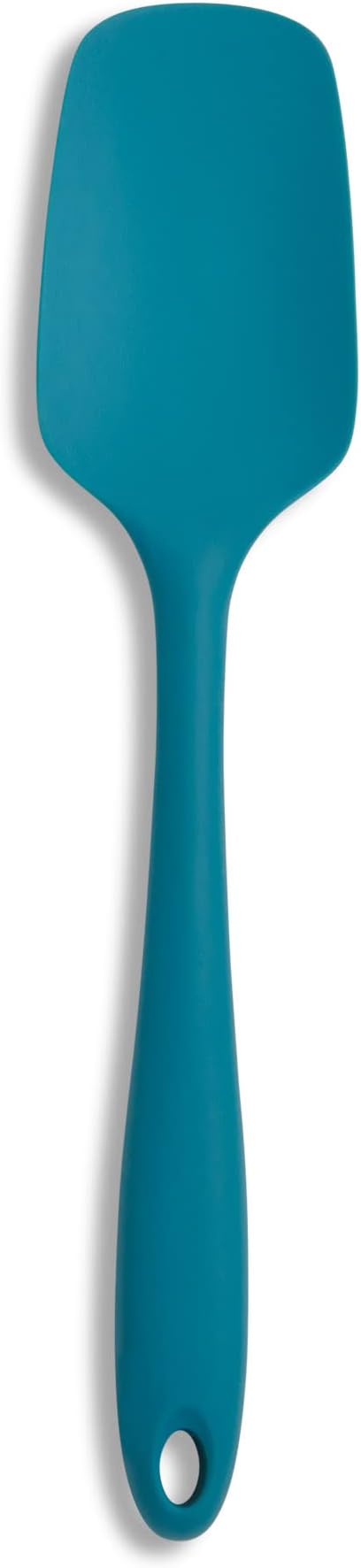 Mrs. Anderson’s Baking Silicone Spoon-Shaped Spatula, Flexible And Nonstick, One-Piece Design, Turquoise Blue, For Mixing, Folding, Scraping, Baking, And Cooking