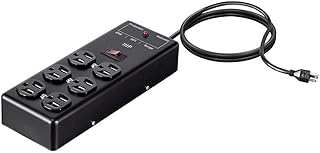 Monoprice Metal Surge Protector Heavy Duty Power Box - 6 Outlet - Black with 6 Feet Cord/Cable, 540 Joules, UL Certfied