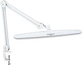 Task Lamp with Clamp, Bright 117PCS LEDs, Metal Swing Arm 24W 2200 Lumen Dimmable Led Desk Lamp for Architect Home Office Study Reading Dorm Workbench Craft, 23 Inch Working Lamp(White)