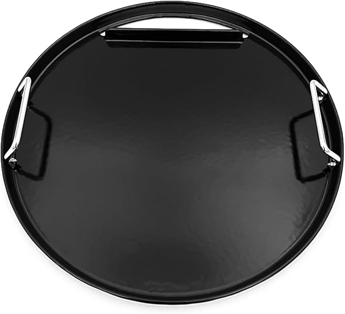 Cast Iron Full Size Round Flat Top Griddle for Weber 18" Kettle Charcoal Grill, Jumbo Joe, Bar‑B‑Kettle and 18" Smokey Mountain Cooker Smoker Grills, Charbroil Patio Bistro TRU-Infrared Electric Grill