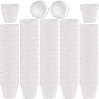 72 PCS Small Mini White Clay Pots with Drainage Holes, 2.5inch Terra Cotta Pot Clay Ceramic Pottery Planter, Succulent Nursery Pot/Cactus Plant Pot, for Indoor/Outdoor Plants, Crafts, Wedding Favor
