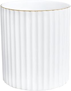 CROWNOS Pen Holder for Desk, Ceramic Pencil Cup Office Desk Organizer, Makeup Brush Holder, White