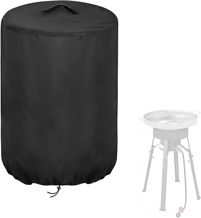 Outdoor Cooker Cover for Feasto 23" Stainless Steel Concave Comal Set, Portable Waterproof Dustproof Cover for Discada Disc Cooker Cazo para Carnitas Tortillas Stir Fry Wok- 26.8”Dx38”H