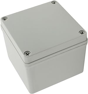 125 x 125 x 100mm Junction Box Electrical Project Case Square IP65 Waterproof ABS DIY Power Outdoor Enclosure Gray (5 x 5 x 4 inches)