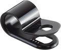 GTSE Black Nylon Plastic Cable Clamps, 1/4" Screw Mounts for Cable, Rope, Tube Management, 100 Pack